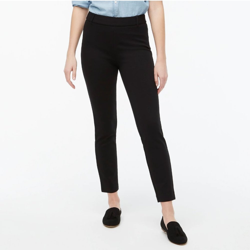 Jcrew Factory “Winnie / Ponte” Pants, Black - Size 6, Side Zip